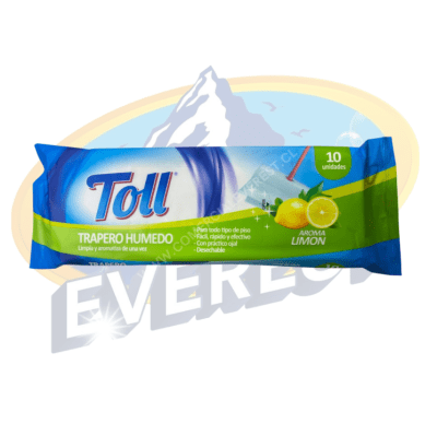 TOLL TRAPERO HÚMEDO AROMA LIMÓN 10 UNIDADES