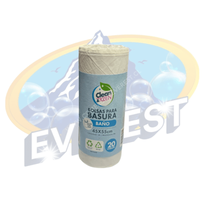 CLEAN & KEEN BOLSA BASURA BAÑO 45 X 55 CM 20 UNIDADES