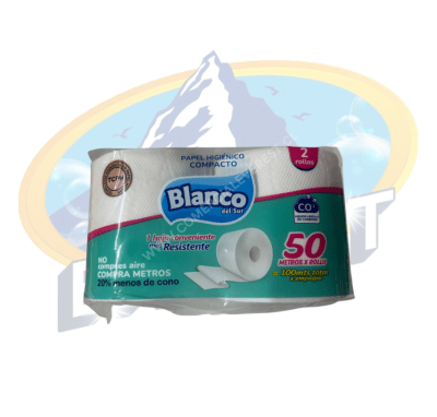 BLANCO PAPEL HIGIÉNICO 2 ROLLOS DE 50 MTS