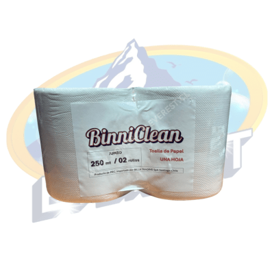 BINNICLEAN TOALLA DE PAPEL 1 HOJA 2 X 250 MTS