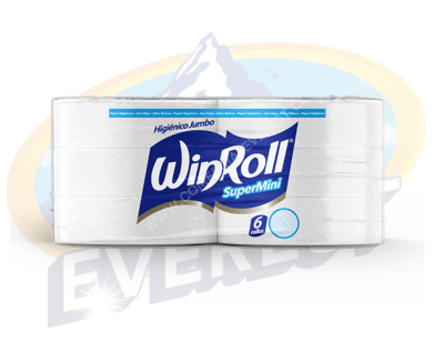 WIN ROLL SUPER MINI PAPEL HIGIÉNICO JUMBO HOJA SIMPLE 6 X 220 MTS