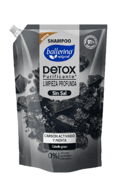 BALLERINA SHAMPOO CARBON ACTIVADO Y MENTA 750 ML DOYPACK