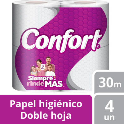 CONFORT PAPEL HIGIÉNICO 4 ROLLOS 30 MTS DOBLE HOJA