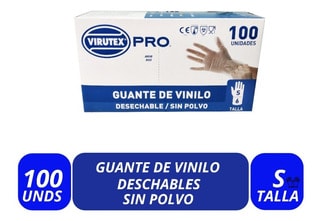 VIRUTEX GUANTE VINILO 100 UNID S