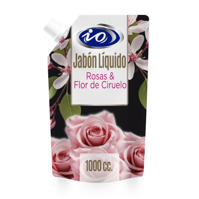 IO JABÓN LÍQUIDO ROSAS Y FLOR DE CIRUELO 1 LT DOYPACK