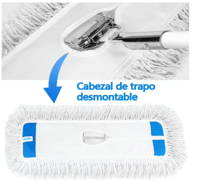 AILEDA MOPA PLANA DE ALGODON CON MANGO DE ALUMINIO 60X135 CM