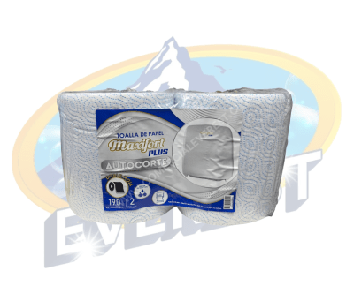 MAXIFORT TOALLA DE PAPEL AUTOCORTE DOBLE HOJA 2 X 190 MTS