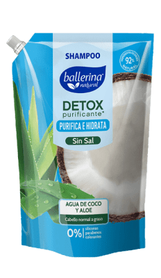 BALLERINA SHAMPOO AGUA DE COCO Y ALOE DOYPACK 750 ML