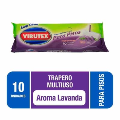VIRUTEX TRAPERO HUMEDO TODO PISOS LAVANDA 10 UNID