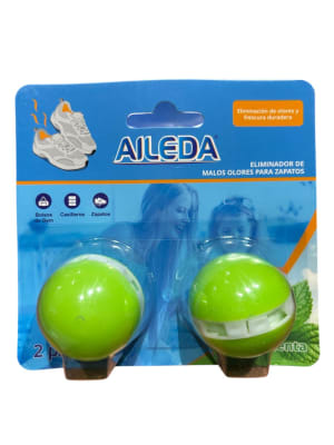 AILEDA ELIMINADOR DE MALOS OLORES PARA ZAPATOS 2 PZAS MENTA
