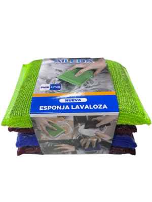 AILEDA ESPONJA LAVALOZA PACK 4 UNIDADES