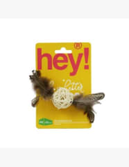 HEY! BOLA DE RATAN NATURAL CON PLUMAS Y CAMPANA