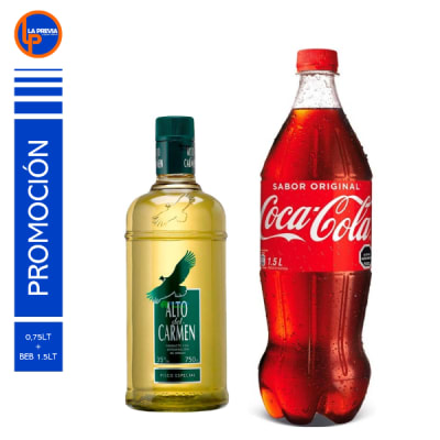 Pisco Alto del Carmen 35° + Coca Cola 2.0 lt1
