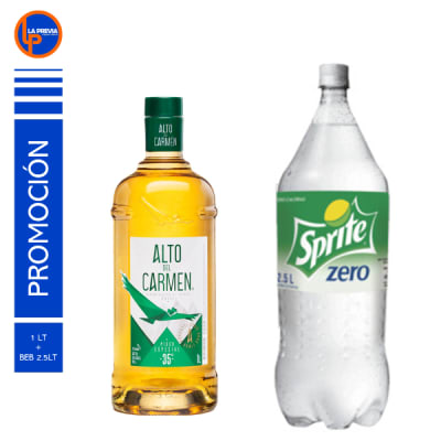 Pisco Alto de Litro + Sprite Zero Des 2500Cc1