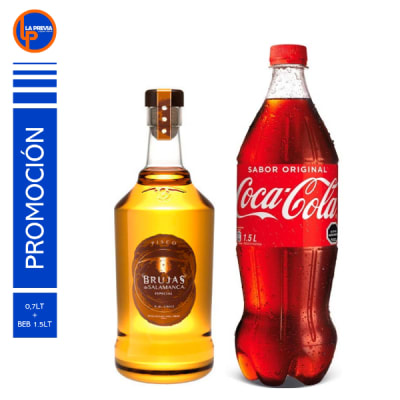 Pisco Brujas + Coca Cola 2.0 lt1