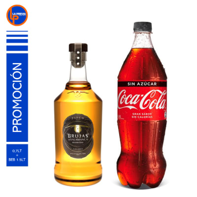 Pisco Brujas 40 + Coca Cola Zero 2.0 lt1