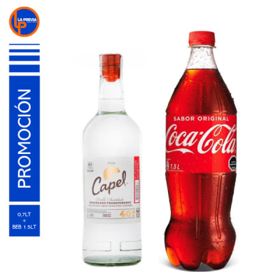Pisco Capel 40 + Coca Cola 2.0 lt1