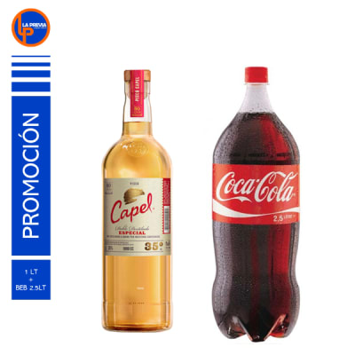 Pisco Capel de Litro + Coca Cola 3 lt1