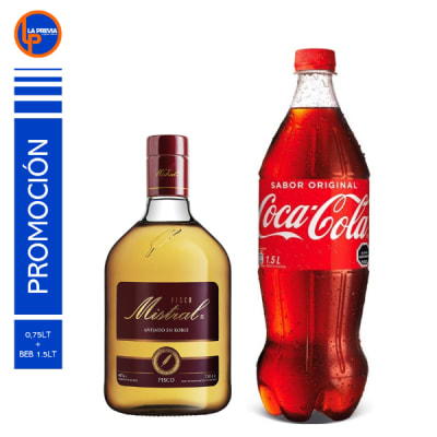 Pisco Mistral 40 + Coca Cola 2.0 lt
