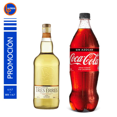 Pisco 3R + Coca Cola Zero 2.0 lt1