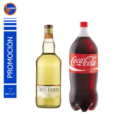 Pisco 3R de Litro + Coca Cola 3 lt1