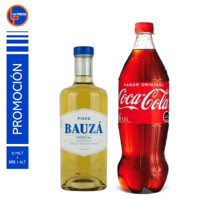Pisco Bauza + Coca Cola 2.0 lt1
