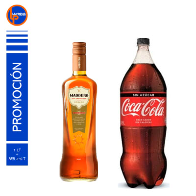 Ron Maddero de Litro + Coca Cola Zero 3 lt
