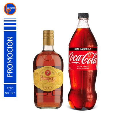 Ron Pampero + Coca Cola Zero 2.0 lt1