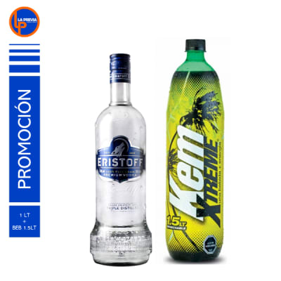 Vodka Eristoff de Litro + Canada Dry Ginger Zero 2.0 lt