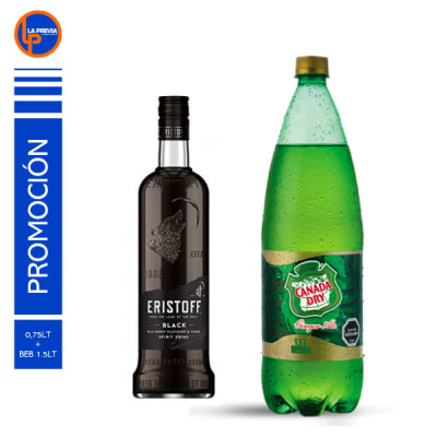 Vodka Eristoff Black + Canada Dry Ginger 2.0 lt