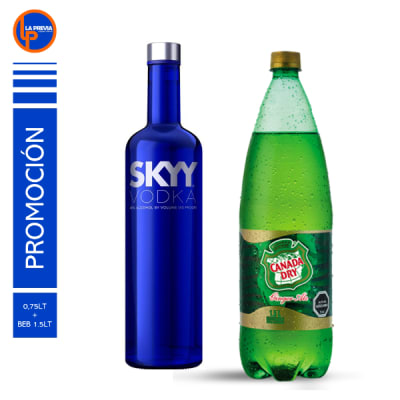 Vodka Skyy + Canada Dry Ginger 2.0 lt1