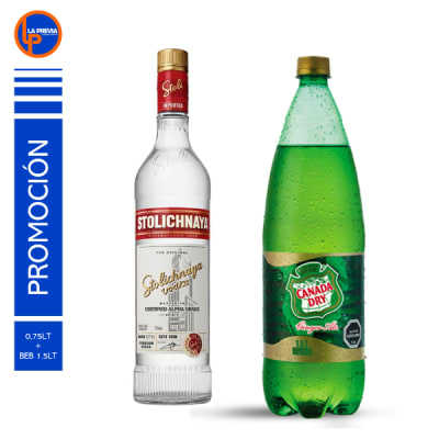 Vodka Stolichnaya + Canada Dry Ginger 2.0 lt1