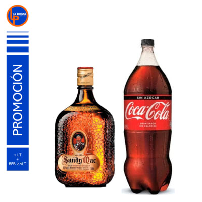 Whisky Sandy Macdonald de Litro + Coca Cola Zero 3 lt