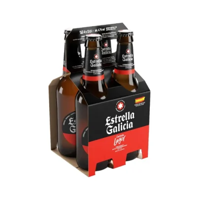 Pack Cerveza Pk Estrella Galicia Premium X 4 Botelin 330Cc