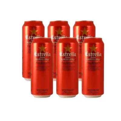 Pack Cerveza Estrella Damm X 6 Lata 470Cc