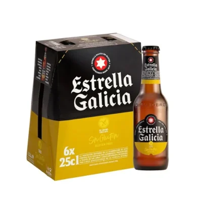 Pack Cerveza Estrella Galicia Sin Gluten X 6 Bot 250Cc1