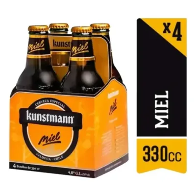 Pack Cerveza Kunstmann Miel X 4 Botellin 330Cc