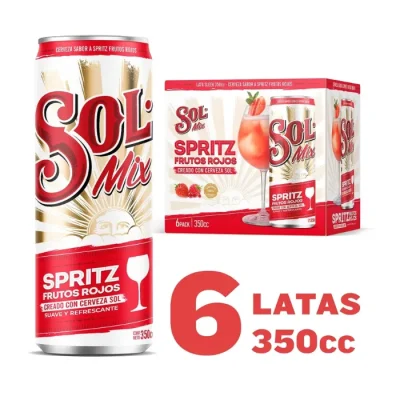 Cerveza Sol Spritz Frutos Rojos X 6 Lata 350Cc