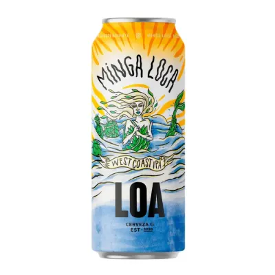 Cerveza Artesanal Loa Minga Loca West Coast Ipa Lata 470Cc