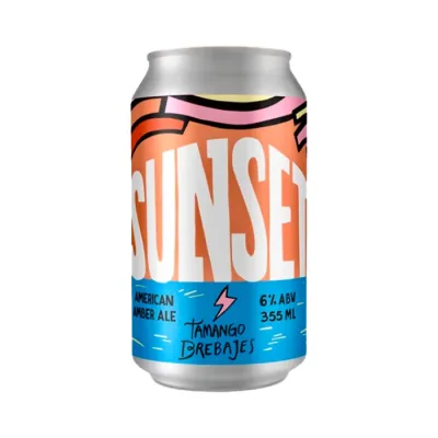 Cerveza Artesanal Tamango Brebajes Sunset American Amber Ale Lata 355Cc