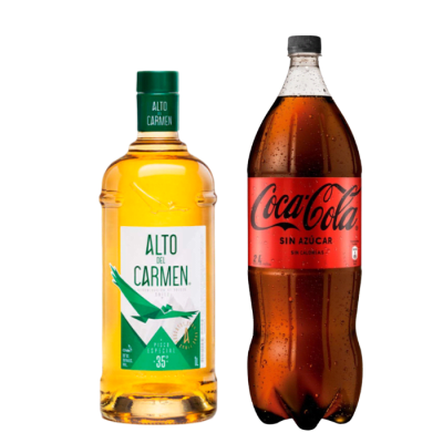 Pisco Alto de Litro + Coca Cola Zero 2 lt