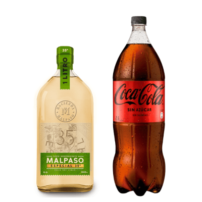 Pisco Mal Paso 35° de Litro + Coca Cola Zero 2.0 lt1