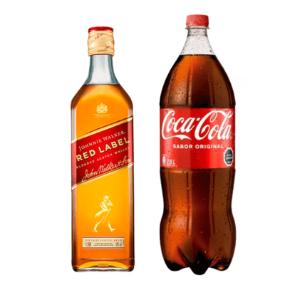 Whisky Johnnie Walker Rojo de Litro + Coca Cola 2 lt