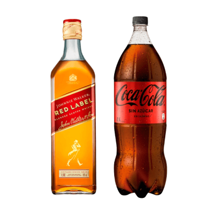 Whisky Johnnie Walker Rojo de Litro + Coca Cola Zero 2 lt1