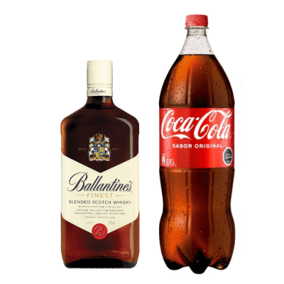 Whisky Ballantines Litro + Coca Cola 2 lt1
