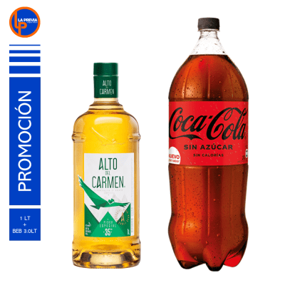 Pisco Alto de Litro + Coca Cola Zero 3 lt1