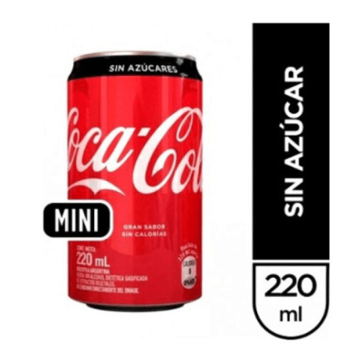 Bebida Coca Cola Zero Lata 220 cc
