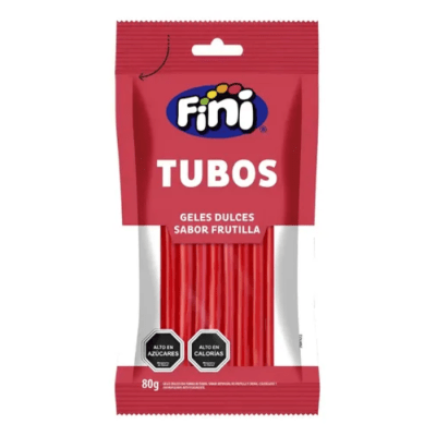 Confite Gomita Tubos Geles Dulce Sabor Frutilla