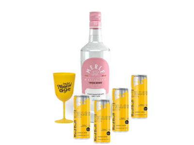 Tropical Gin Merle + 4 Redbull Yellow + Copa de Regalo