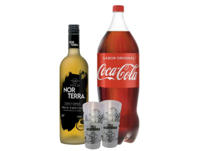 Pomo Nor Terra Añejo 750cc + Coca Cola 2.0 lt1